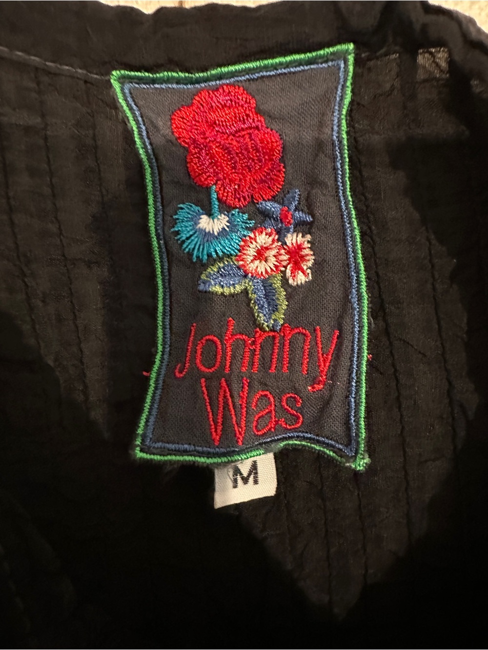 Johnny Was Black Embroidered Lace Tunic Blouse - Picture 3 of 3